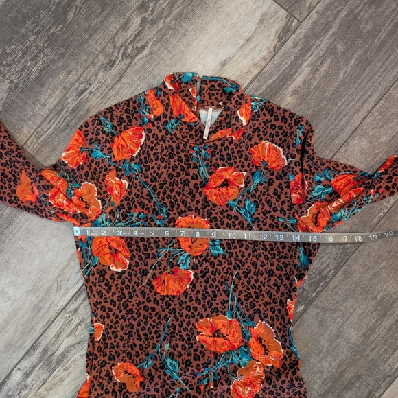 Free People Red and Black Sheath Dress with Bishop Sleeves - Picture 10 of 12